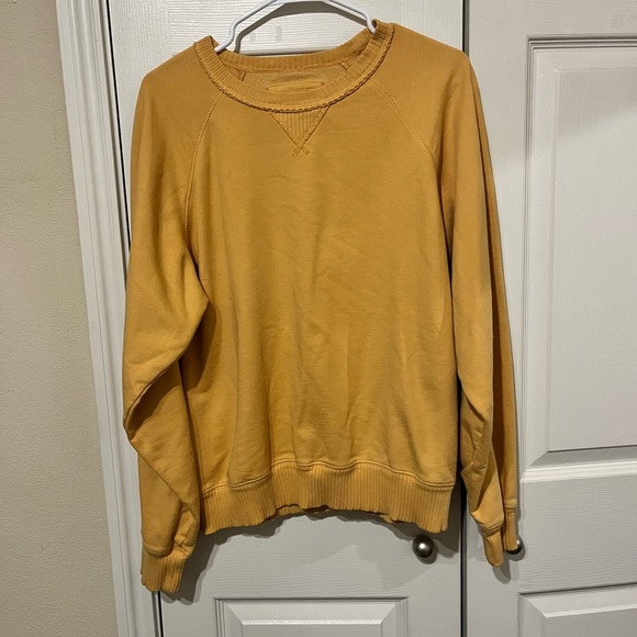 Aerie This Feels Seriously Lived In Mustard Sweatshirt - Picture 2 of 6